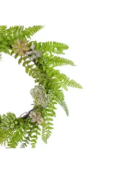 Flash Sale ⌛ Northlight Succulents and Foliage Artificial Spring Twig Wreath Green - 22-Inch ⌛ -Outlet Northlight Store Belk 1001