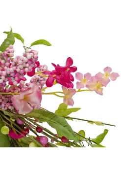 Top 10 😀 Northlight Geranium and Berry Artificial Spring Floral Wreath Pink - 18-Inch ✨ -Outlet Northlight Store Belk 1023
