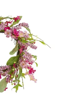 Top 10 😀 Northlight Geranium and Berry Artificial Spring Floral Wreath Pink - 18-Inch ✨ -Outlet Northlight Store Belk 1024