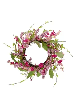Top 10 😀 Northlight Geranium and Berry Artificial Spring Floral Wreath Pink - 18-Inch ✨ -Outlet Northlight Store Belk 1025