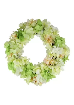 Wholesale ⭐ Northlight Hydrangea Twig Artificial Floral Wreath Yellow 15-Inch 🛒