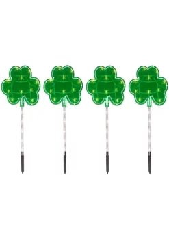 Wholesale 💯 Northlight 4ct Green St Patrick's Day Shamrock Pathway Marker Lawn Stakes Clear Lights ⭐ -Outlet Northlight Store Belk 1043