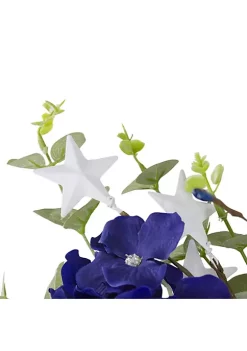 Buy 🔥 Northlight Red white and Blue Hydrangea and Eucalyptus Patriotic Artificial Wreath 😉 -Outlet Northlight Store Belk 1045