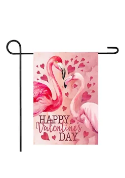 Deals 🔥 Northlight Happy Valentine's Day Flamingo Outdoor Garden Flag 12.5" x 18" 🔥