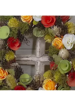 Top 10 🥰 Northlight Orange and Yellow Flowers with Moss and Twig Artificial Floral Spring Wreath 12-Inch 😉 -Outlet Northlight Store Belk 1099