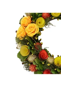 Top 10 🥰 Northlight Orange and Yellow Flowers with Moss and Twig Artificial Floral Spring Wreath 12-Inch 😉 -Outlet Northlight Store Belk 1100