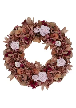 New 💯 Northlight Pink Wooden Floral Artificial Spring Wreath 12-Inch ⌛ -Outlet Northlight Store Belk 1115