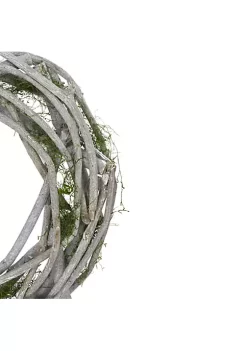 Buy ⭐ Northlight Twig and Moss White Artificial Spring Wreath - 14-Inch Unlit 🤩 -Outlet Northlight Store Belk 1123