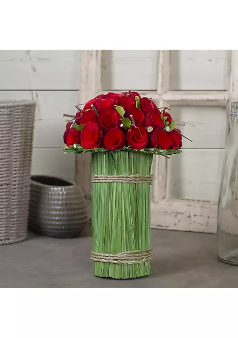 Coupon ๐ฅฐ Northlight 11.5" Red Wooden Rose and Grass Artificial Floral Bouquet Arrangement ๐ 4 Coupon ๐ฅฐ Northlight 11.5" Red Wooden Rose and Grass Artificial Floral Bouquet Arrangement ๐ - Image 2
