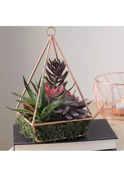 Discount 💯 Northlight 9" Artificial Succulents Arrangement in 4-Sided Copper Metal Wire Frame 👏 -Outlet Northlight Store Belk 1142