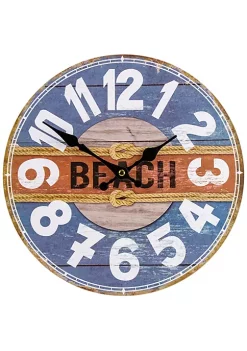 Wholesale ✨ Northlight 12" Battery Operated "Beach" Round Wall Clock ✔️