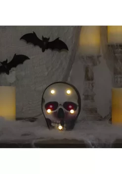 Discount 😀 Northlight 7" Lighted Black and Red Skull 🎃 Halloween Decoration 🎉 -Outlet Northlight Store Belk 1182
