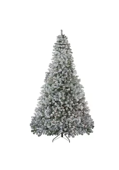 Cheap 🎉 Northlight 9' Pre-Lit Flocked Winema Pine Artificial 🎄 Christmas Tree - Clear Lights 😉 -Outlet Northlight Store Belk 1229