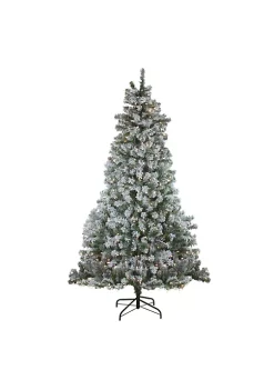 Coupon ✨ Northlight 7.5' Pre-Lit Full Winema Pine Flocked Artificial 🎄 Christmas Tree - Clear Lights 👏