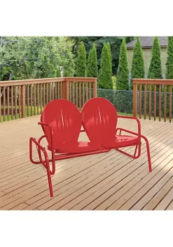 Wholesale 😉 Northlight 2-Person Outdoor Retro Metal Tulip Double Glider Patio Chair Red 🧨 -Outlet Northlight Store Belk 1256