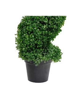 Hot Sale ✔️ Northlight 48" Two Tone Green Artificial Spiral Boxwood Topiary Potted Tree 🔥 -Outlet Northlight Store Belk 1270