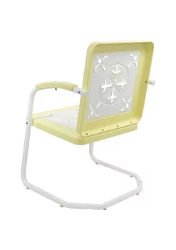 Best reviews of 💯 Northlight 35" Square Outdoor Retro Tulip Armchair Yellow and White 🔔 -Outlet Northlight Store Belk 1287