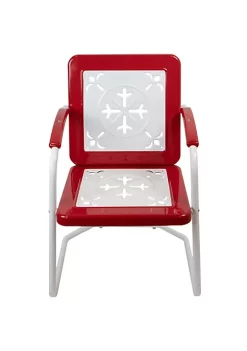 Best deal 🎁 Northlight 35" Square Outdoor Retro Tulip Armchair Red and White ❤️ -Outlet Northlight Store Belk 1291