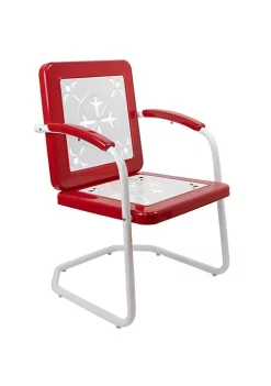 Best deal 🎁 Northlight 35" Square Outdoor Retro Tulip Armchair Red and White ❤️ -Outlet Northlight Store Belk 1293