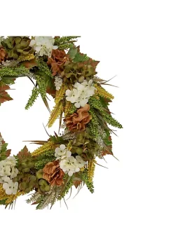 New 😉 Northlight White and Orange Hydrangea Artificial Fall Harvest Twig Wreath 28-Inch Unlit 😉 8 New 😉 Northlight White and Orange Hydrangea Artificial Fall Harvest Twig Wreath 28-Inch Unlit 😉 -Outlet Northlight Store Belk 1326