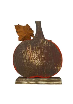 Brand new 😉 Northlight 8" Orange Carved Wood Fall Harvest Pumpkin Decoration 👏 -Outlet Northlight Store Belk 135