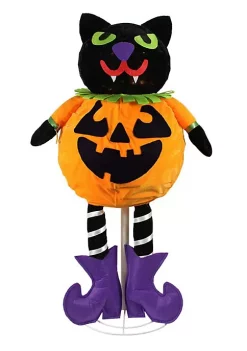 Hot Sale 🎉 Northlight 35" Pre-Lit Black and Orange LED Standing Cat Jack-O-Lantern Pumpkin 💀 Halloween Decor 😍