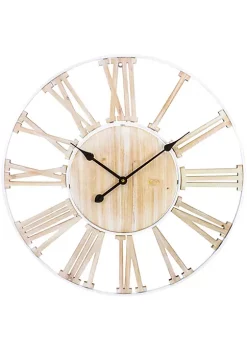 Hot Sale 😉 Northlight 28" Metal Framed Roman Numeral Battery Operated Round Wall Clock 🤩 -Outlet Northlight Store Belk 1420