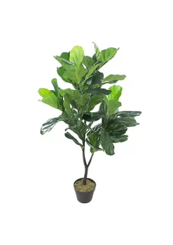 Best deal ⌛ Northlight 4' Potted Two Tone Green Artificial Wide Fiddle Leaf Fig Tree ⭐