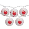 Flash Sale ⭐ Northlight 10-Count White and Red Heart Paper Lantern Valentine's Day Lights 8.5ft White Wire 💯