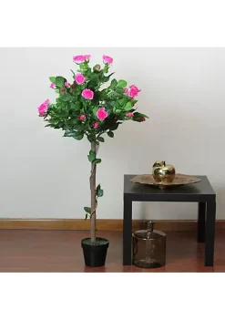 New ⌛ Northlight 47" Potted Green and Pink Artificial Rose Tree 🤩 -Outlet Northlight Store Belk 1434