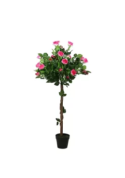 New ⌛ Northlight 47" Potted Green and Pink Artificial Rose Tree 🤩 -Outlet Northlight Store Belk 1435