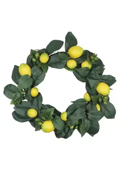 Deals 🛒 Northlight Lemon and Foliage Artificial Wreath Yellow 22-Inch 🎁
