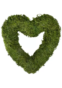 Hot Sale 😍 Northlight Reindeer Moss Heart Twig Artificial Wreath Green 13.5-Inch 🌟 -Outlet Northlight Store Belk 147