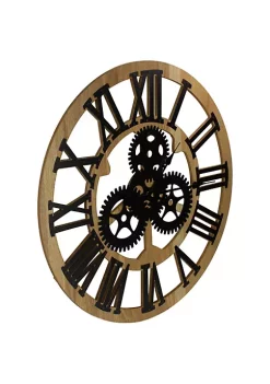 Buy 🔔 Northlight 24" Roman Numeral Battery Operated Round Wall Clock with Cogs ✔️ -Outlet Northlight Store Belk 1488