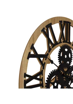 Buy 🔔 Northlight 24" Roman Numeral Battery Operated Round Wall Clock with Cogs ✔️ -Outlet Northlight Store Belk 1489
