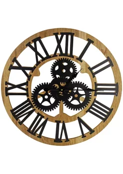 Buy 🔔 Northlight 24" Roman Numeral Battery Operated Round Wall Clock with Cogs ✔️ -Outlet Northlight Store Belk 1490