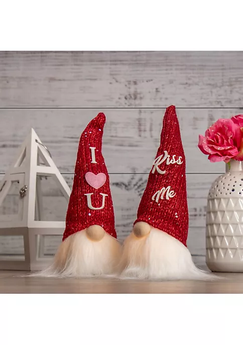 Cheap 😀 Northlight 11.5" Red Knit 'I Love You' Hat Valentine's Day Gnome 👍 4 Cheap 😀 Northlight 11.5" Red Knit 'I Love You' Hat Valentine's Day Gnome 👍 - Image 2