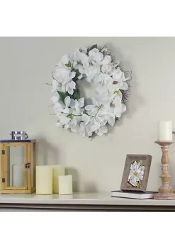 Cheap 😀 Northlight White Magnolias Artificial Spring Wreath - 24-Inch Unlit 🤩 -Outlet Northlight Store Belk 1538