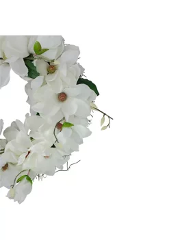 Cheap 😀 Northlight White Magnolias Artificial Spring Wreath - 24-Inch Unlit 🤩 -Outlet Northlight Store Belk 1539