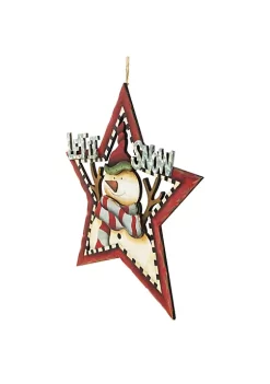 Outlet 👍 Northlight 13.25" "Let it Snow" Snowman Star Hanging 🔔 Christmas Sign 💯 -Outlet Northlight Store Belk 154