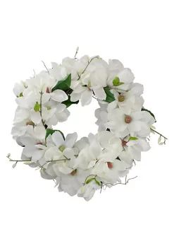 Cheap 😀 Northlight White Magnolias Artificial Spring Wreath - 24-Inch Unlit 🤩 -Outlet Northlight Store Belk 1540