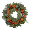 Flash Sale 🎉 Northlight Maple and Fern Leaves with Pumpkins Artificial Wreath Orange 24-Inch 🌟 -Outlet Northlight Store Belk 1563