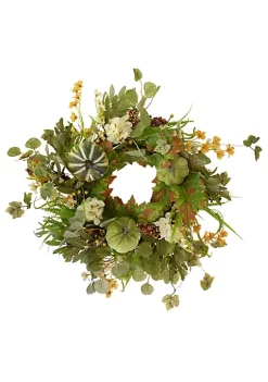 Best Pirce 🥰 Northlight Pumpkins and Berries Artificial Fall Harvest Twig Wreath 24-Inch Unlit 😍 -Outlet Northlight Store Belk 1570