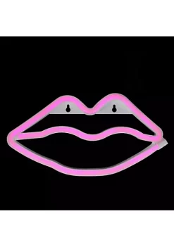 Budget ✔️ Northlight 10.5" Pink Lips LED Neon Style Valentine's Day Wall Sign 🎁 -Outlet Northlight Store Belk 1583