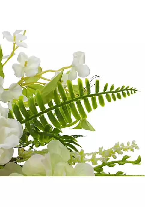 Discount 🔔 Northlight Peony and Rose Artificial Spring Wreath White and Green - 24-Inch ❤️ 6 Discount 🔔 Northlight Peony and Rose Artificial Spring Wreath White and Green - 24-Inch ❤️ - Image 4