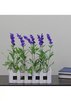 Buy ✨ Northlight 11.75" Artificial Flowering Lavender Plant in White Picket Fence Container 😉 -Outlet Northlight Store Belk 1629