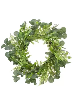 Buy 🥰 Northlight Eucalyptus and Foliage Springtime Floral Wreath Green 21" ✔️