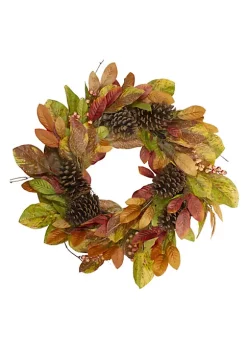 Best Pirce ⌛ Northlight Leaves and Berries Twig Artificial 👪 Thanksgiving Wreath - 26-Inch Unlit ⭐