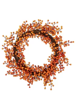 Brand new 💯 Northlight 18" Red and Orange Berries Artifical Fall Harvest Twig Wreath 18-Inch Unlit 🎁 -Outlet Northlight Store Belk 1656