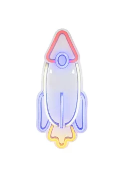 Brand new 🎁 Northlight 16.25" LED Neon Style Rocketship Wall Sign 🧨